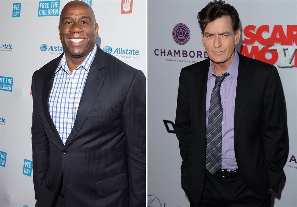 Magic Johnson ofrece su apoyo y anima a luchar a Charlie Sheen