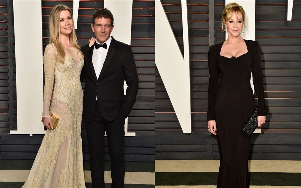 Melanie Griffith, con Antonio Banderas y Nicole Kimpel tras los Oscar